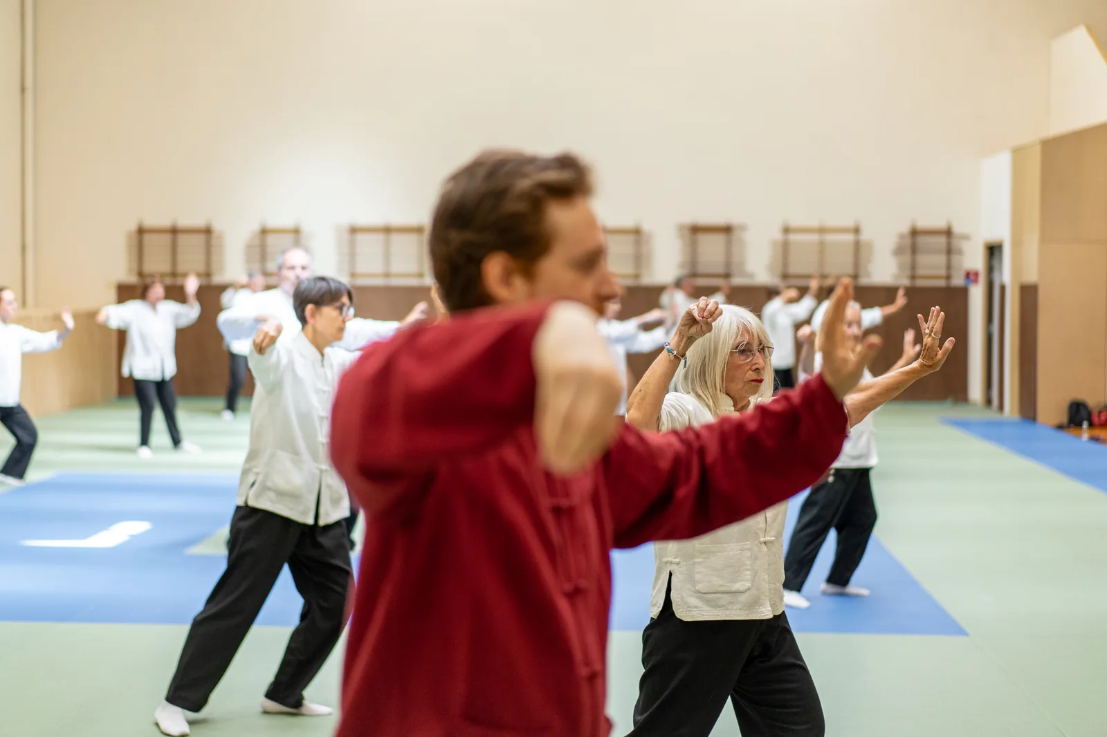 Vue panoramique d'un cours collectif de Tai Chi Chuan — Dojo Dardilly